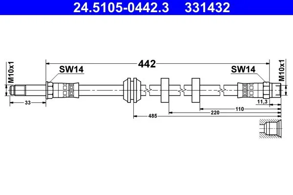 Tubo de Travão ATE 24.5105-0442.3