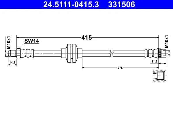 Tubo de Travão ATE 24.5111-0415.3