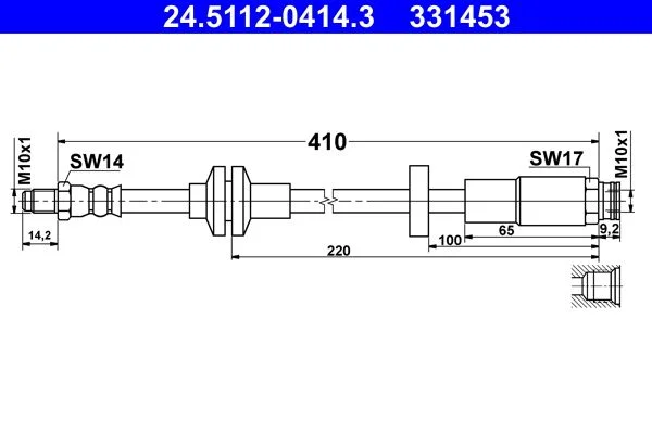 Brake Hose ATE 24.5112-0414.3