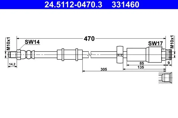 Brake Hose ATE 24.5112-0470.3