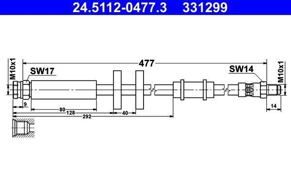 Brake Hose ATE 24.5112-0477.3