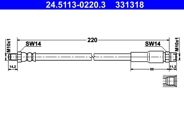 Tubo de Travão ATE 24.5113-0220.3