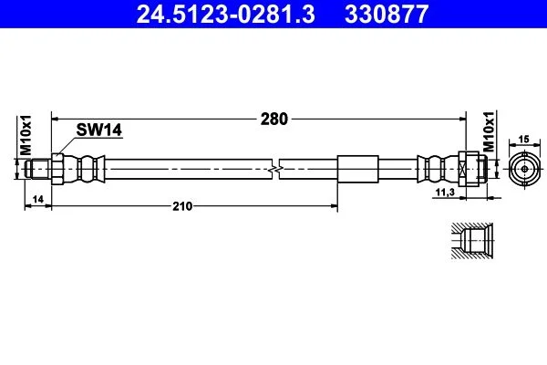 Tubo de Travão ATE 24.5123-0281.3