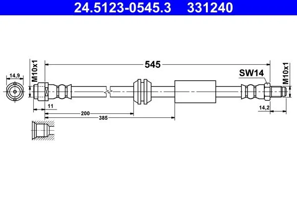 Tubo de Travão ATE 24.5123-0545.3