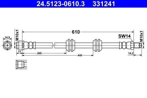 Tubo de Travão ATE 24.5123-0610.3