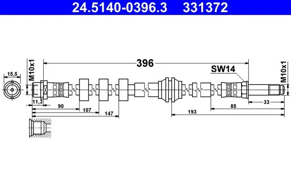 Brake Hose ATE 24.5140-0396.3
