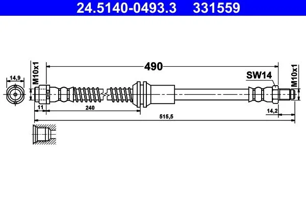 Tubo de Travão ATE 24.5140-0493.3