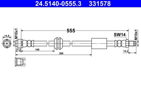 Tubo de Travão ATE 24.5140-0555.3