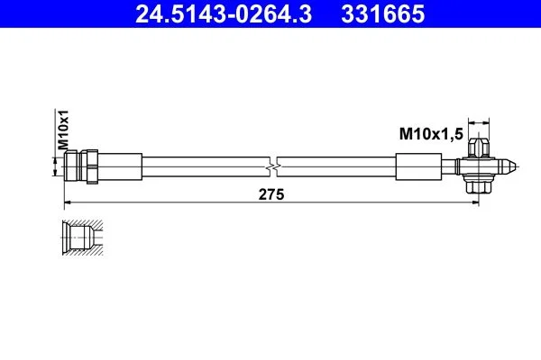 Tubo de Travão ATE 24.5143-0264.3