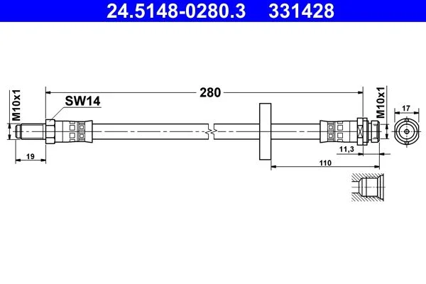 Tubo de Travão ATE 24.5148-0280.3