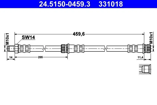 Tubo de Travão ATE 24.5150-0459.3