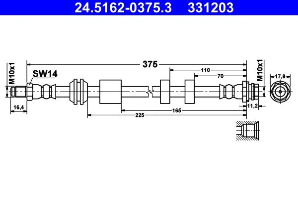 Tubo de Travão ATE 24.5162-0375.3