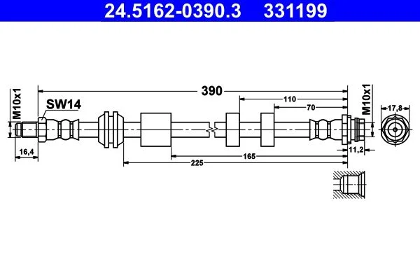 Tubo de Travão ATE 24.5162-0390.3