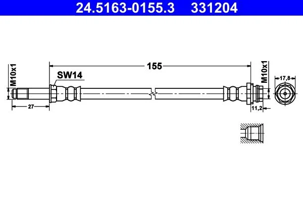 Tubo de Travão ATE 24.5163-0155.3