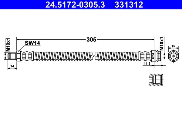 Tubo de Travão ATE 24.5172-0305.3