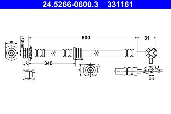 Brake Hose ATE 24.5266-0600.3