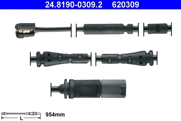 Warning Contact, brake pad wear ATE 24.8190-0309.2