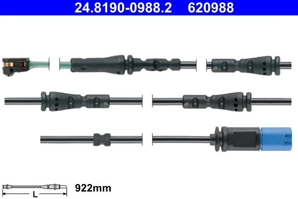 Warning Contact, brake pad wear ATE 24.8190-0988.2
