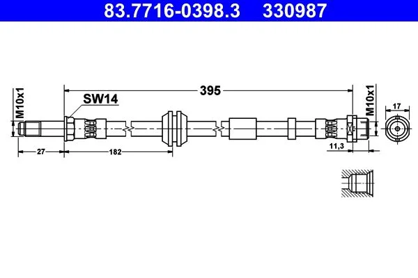 Brake Hose ATE 83.7716-0398.3