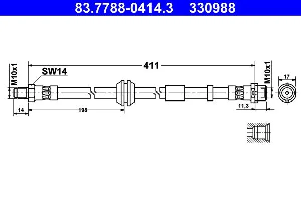 Tubo de Travão ATE 83.7788-0414.3