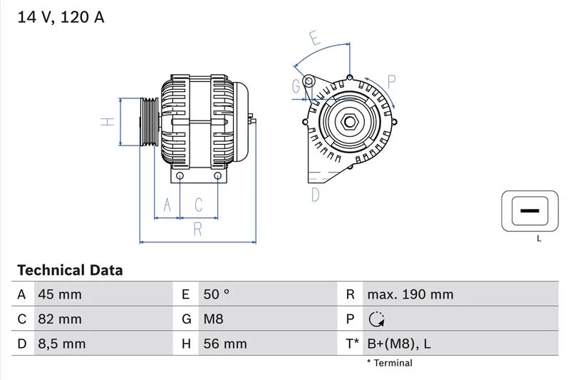 Alternador BOSCH 0 986 041 740