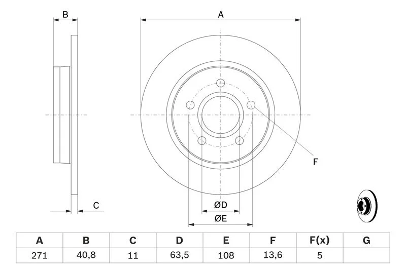 Brake Disc BOSCH 0 986 479 763