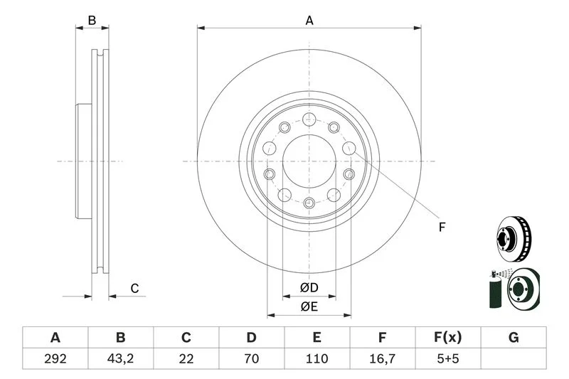 Brake Disc BOSCH 0 986 479 D99