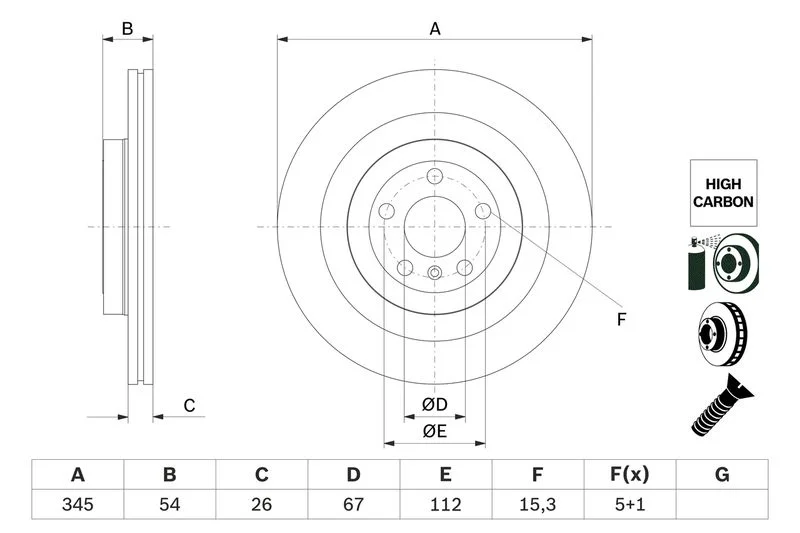 Brake Disc BOSCH 0 986 479 F69