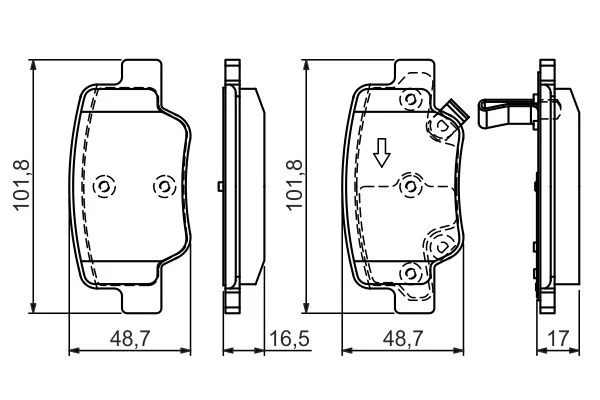 Brake Pad Set, disc brake BOSCH 0 986 494 404