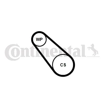 Bomba de Água + Kit de Correia em V CONTINENTAL CTAM 3PK725ELASTWP1