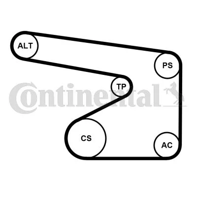 Bomba de Água + Kit de Correia em V CONTINENTAL CTAM 5PK1355WP2