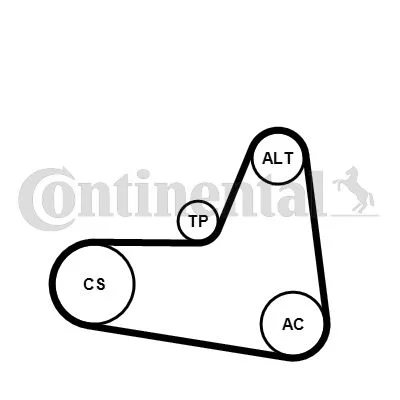 Polia tensionadora, correia em V CONTINENTAL CTAM 6PK1045K2