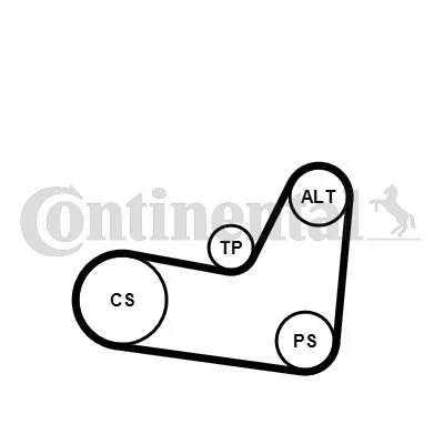 Polia tensionadora, correia em V CONTINENTAL CTAM 6PK1070K2