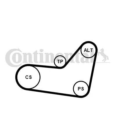 Polia tensionadora, correia em V CONTINENTAL CTAM 6PK1080K2