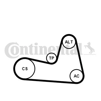 Polia tensionadora, correia em V CONTINENTAL CTAM 6PK1200K2