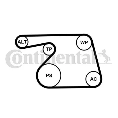 Polia tensionadora, correia em V CONTINENTAL CTAM 6PK1318K2