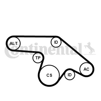 Polia tensionadora, correia em V CONTINENTAL CTAM 6PK1370K1