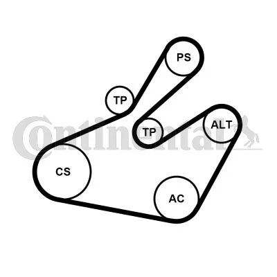 Polia tensionadora, correia em V CONTINENTAL CTAM 6PK1468K1