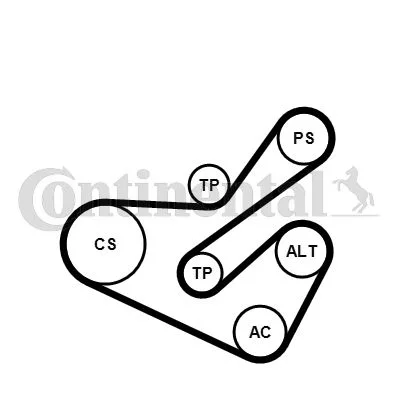 Polia tensionadora, correia em V CONTINENTAL CTAM 6PK1740K1