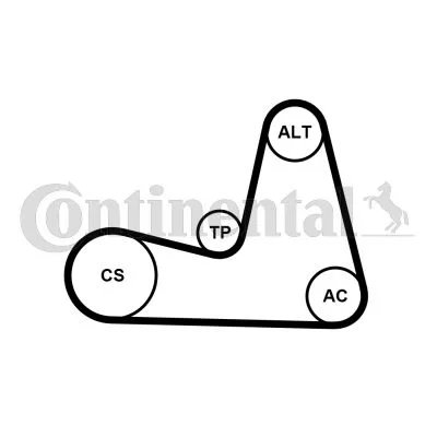 Polia tensionadora, correia em V CONTINENTAL CTAM 7PK1035K1