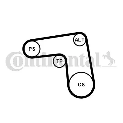 Polia tensionadora, correia em V CONTINENTAL CTAM 7PK1076K1