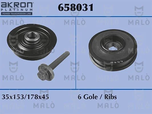 Belt Pulley Set, crankshaft AKRON-MALÒ 658031