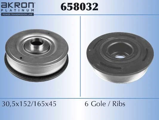 Polia da correia, virabrequim AKRON-MALÒ 658032
