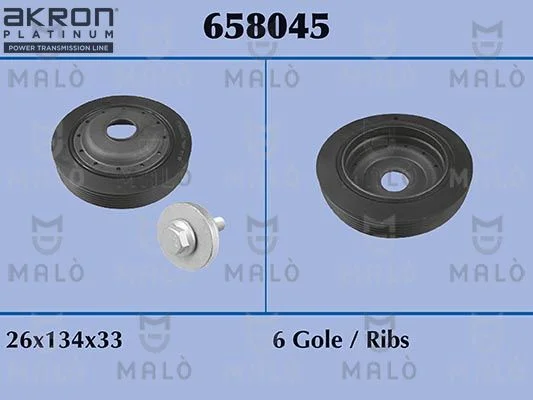 Belt Pulley, crankshaft AKRON-MALÒ 658045