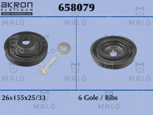 Belt Pulley, crankshaft AKRON-MALÒ 658079