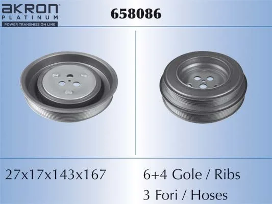 Belt Pulley, crankshaft AKRON-MALÒ 658086