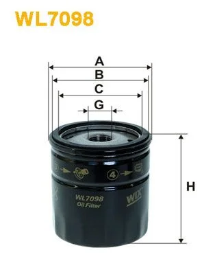 Filtro de Óleo WIX FILTERS WL7098
