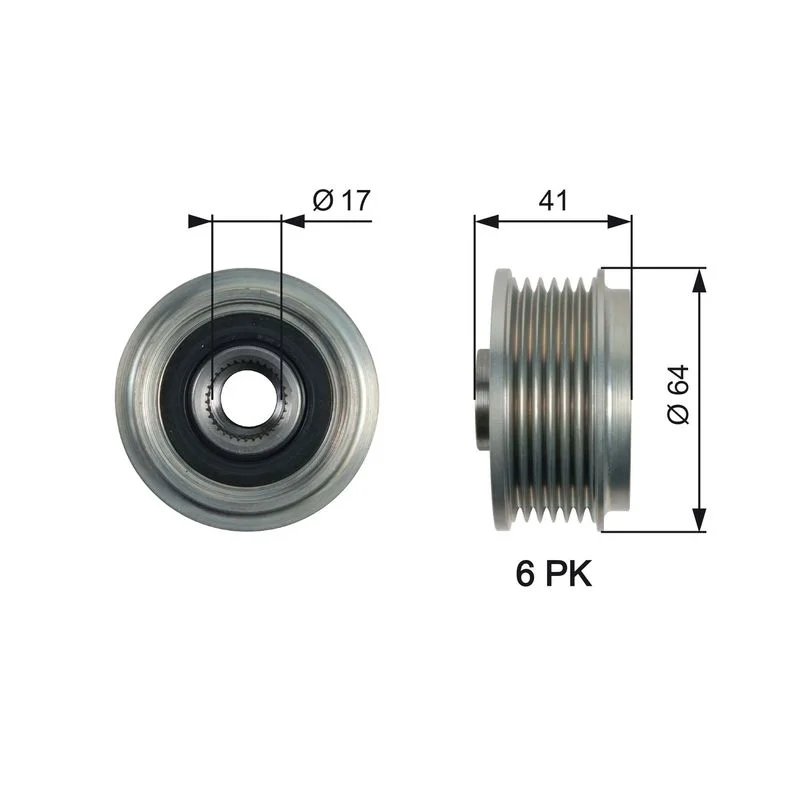 Embraiagem de roda livre, alternador GATES OAP7161