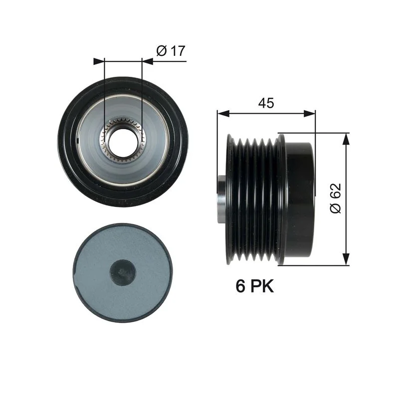 Embraiagem de roda livre, alternador GATES OAP7180