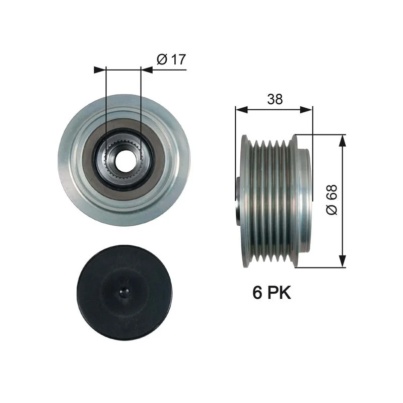 Embraiagem de roda livre, alternador GATES OAP7185